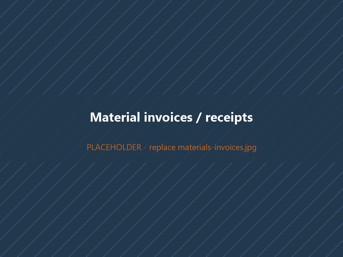 Material invoices and supplier statements